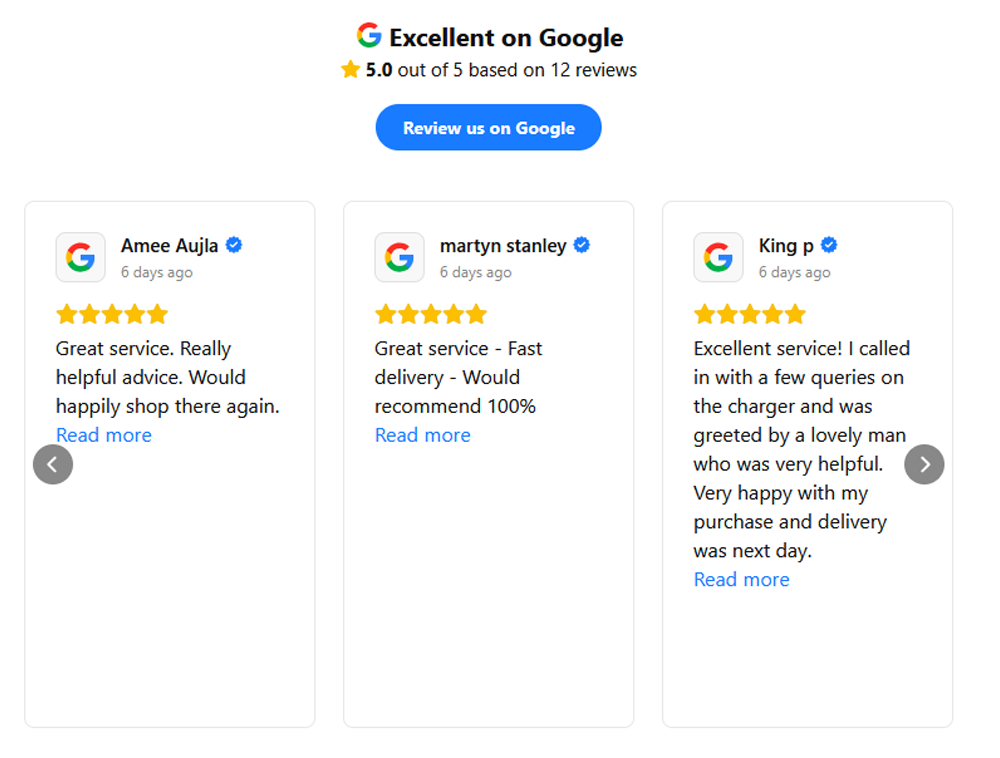 Customer review graphic relating to service and support.